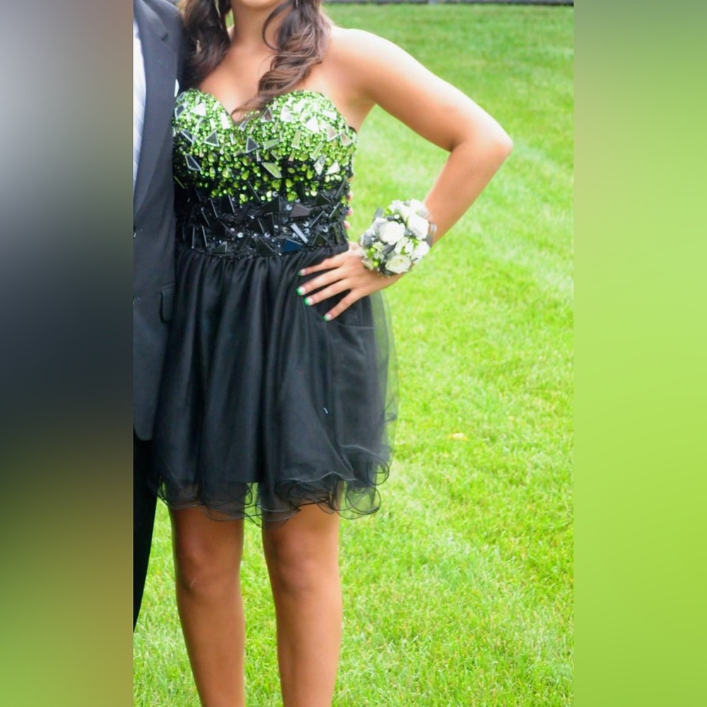 Black & Green Beaded Dress